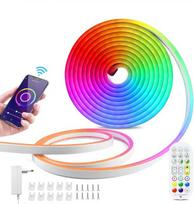 4 m RGB neoninė juosta, 12 V IP65, „Tuya WiFi“, maitinimo šaltinis