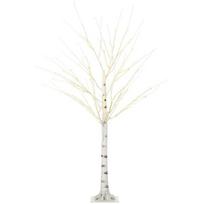 Dekoratyvinis medelis LED beržas, 150 cm, 96 LED, 220-240 V, 12 šakų, su lanksčiomis šakomis, baltas