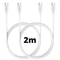 „USB-C USB-C Baltas 2m laidas Samsung Galaxy A05 / A05S / A15 4G / A15 5G / A25 5G / A35 5G / S23 FE [Pakuotė 2] Phonillico®“