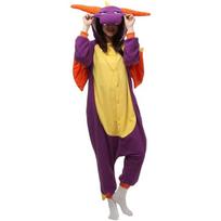 Vientetė pižama Kigurumi Onesie Kostiumas Cosplay Violetinis Drakonas Pyro S, S