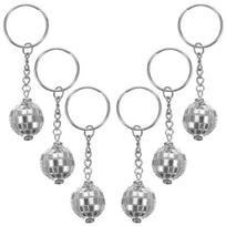 6 Vnt Diskos Rutulio Raktų Pakabukų Diskotekos Vakarėlis Palankiai Vertina „Keychain 70S Disco Keychain Decors“