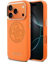 Oranžinis dėklas Apple iPhone 17 Pro Max telefonui "Guess PU Perforated 4G Logo MagSafe Case"