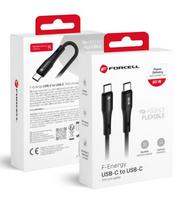 Juodas USB-C - USB-C QC4.0 PD 3A 60W 100cm laidas "Forcell F-Energy C344 Silicone"