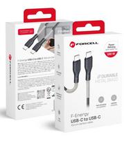 Juodas USB-C - USB-C QC4.0 PD 5A 100W 100cm laidas "Forcell F-Energy CB-04C Carbon"
