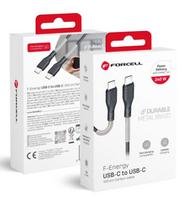 Juodas USB-C - USB-C QC4.0 PD 5A 240W 100cm laidas "Forcell F-Energy CB-05C Carbon"