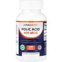 Vitamatic, Folio rūgštis, 400 mcg, 500 tablečių