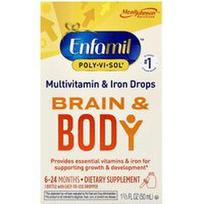 Enfamil, „Poly·Vi·Sol®“, smegenų ir kūno, multivitaminų ir geležies lašai, 6–24 mėnesių kūdikiams, 50 ml (1 2/3 skysčio uncijos)