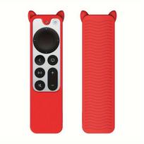 Išmaniojo (Smart TV) ir televizoriaus priedas Silikoninis dėklas su kačiuko ausytėmis, Apple TV 4K/HD, Raudona
