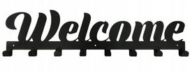 Metalinis raktų pakabukas "Welcome" 52 cm, juodas