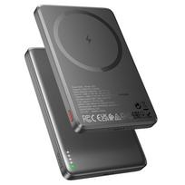 Hoco Q26 MagSafe Compatible Power Bank, 5000 mAh, QC PD 2A, 20W, Metal Gray
