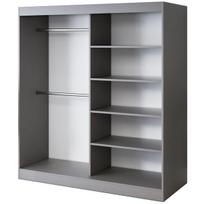 Atvira spinta 180 x 200 cm Antracito matinis Atvira spinta TROY su 4 lentynomis ir 2 pakabų strypais