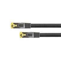Python Cat.7 raw S/FTP PiMF black patch cable, 0.25m, halogen-free