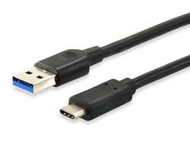 Equip 12834107 USB 3.2 Gen 1 A to C cable, M/M, 1.0m, 5Gbps, Black