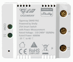 Shelly PbS Ogemray smarter relays 25A large appliance relays measurement function WLAN LAN BT