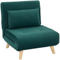 Sofa lova su atlenkiamu atlošu, 190 × 72 × 25 cm, tamsiai žalia