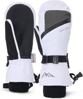Žieminės slidinėjimo pirštinės unisex Caracaleap, baltos, S/M