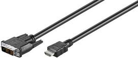 Goobay 50580 video cable adapter, 2 m, HDMI to DVI-D, Black