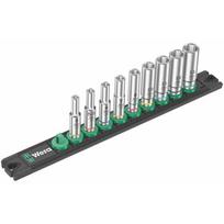 WERA Nut-Magnet Strip A Deep 1 Socket Set 1/4"" (black/green, 9-piece)
