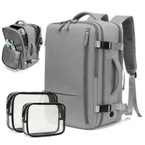 Black Forest KM03 Grey | Cabin carry-on travel backpack | 45x20x30 cm, 2x toiletry bags