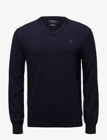 Polo Ralph Lauren - Slim Fit Cotton V-Neck Sweater - V formos iškirptės megztinis - Tamsiai mėlyna