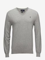 Polo Ralph Lauren - Slim Fit Cotton V-Neck Sweater - V formos iškirptės megztinis - Pilka