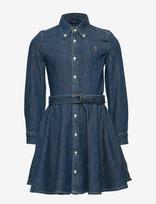 Ralph Lauren Kids - Belted Cotton Denim Shirtdress - Suknelė - Mėlyna