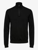 Selected - Slmberg Ls Half Zip Noos - Megztinis su užtrauktuku - Juoda