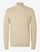 Selected - Slmberg Ls Half Zip Noos - Megztinis su užtrauktuku - Smėlio