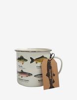 Gift Republic - Enamel Mug Multi Fish - Kavos puodelis - Balta