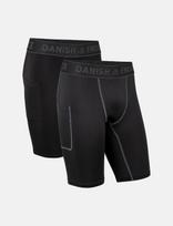 Danish Endurance - Power Compression Shorts (Men) 2-Pack - Bėgimo-treniruočių tamprės - Juoda
