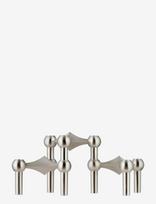 STOFF Nagel - Nagel Candle Holder (Set With 3 Pcs) - Brushed Chrome - Žvakidė - Sidabro