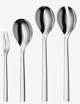 WMF - Nuova Serving Set 4 Pcs. (2 Salad, 1 Spoon, 1 Fork) - Salotų serviravimo indas - Sidabro