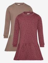 Minymo - Sweat Dress Ls (2-Pack) - Suknelė ilgomis rankovėmis - Rožinė