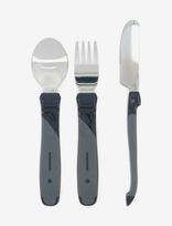 Twistshake - Twistshake Learn Cutlery Stainless Steel 12+M Black - Stalo įrankiai - Juoda