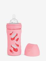 Twistshake - Twistshake Anti-Colic Glass Bottle 260Ml Pastel Pink - Kūdikių buteliukas - Rožinė