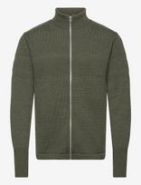Mads Nørgaard - Wool Klemens Zip Knit Fav - Megztinis su užtrauktuku - Chaki spalva