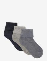 Minymo - Baby 2X2 Rib Sock (3-Pack) - Kūdikių kojinės - Marga / raštuota