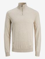 Jack & Jones - Jjeemil Knit Half Zip Noos - Megztinis su užtrauktuku - Kreminė spalva