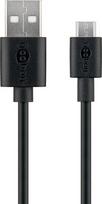 Kabelis Goobay  Micro USB charging and sync cable 46800 Black, USB 2.0 micro male (type B), USB 2.0 male (type A)