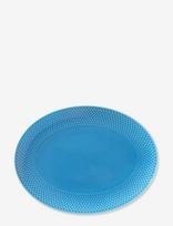 Lyngby Porcelæn - Rhombe Color Oval Serving Dish 28.5X21.5 Blue - Vakarienės lėkštės - Mėlyna