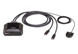 Serveris – kiti priedai Aten  US3312 2-Port USB-C 4K DisplayPort KVM Switch with Remote Port Selector