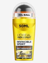 L'Oréal Paris - L'oréal Men Expert Invincible Sport 96H Anti-Perspirant Deodorant Roll On For All Skin Types 50Ml - Rutulinis dezodorantas - Nude