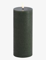 UYUNI Lighting - Led Pillar Candle, Olive Green, Rustic, 7,8X20,3 Cm - LED žvakė - Žalia