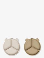 Liewood - Stacy Divider Suction Plate 2-Pack - Lėkštės - Marga / raštuota
