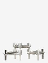 STOFF Nagel - Bmf Candle Holder (Set With 3 Pcs) - Brushed Chrome - Žvakidė - Sidabro