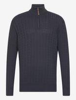 Lindbergh - 1/2 Zip Cable Knit - Megztinis su užtrauktuku - Tamsiai mėlyna