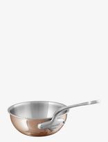 Mauviel - Sauter Pan Plump M'6S 3,2 Liter 24 X 8,2 Cm Copper/Steel - Troškintuvas - Sidabro