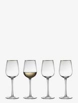 Lyngby Glas - White Wine Glass Palermo Gold 30 Cl 4 Pcs - Baltojo vyno taurės - Nude