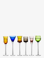 Lyngby Glas - Aquavit Glass London 18 Cm 6 Pcs Assorted - Stiklinė - Marga / raštuota