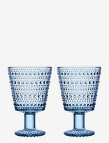 Iittala - Kastehelmi Univ. Glass 26Cl Aqua 2Pcs - Baltojo vyno taurės - Mėlyna